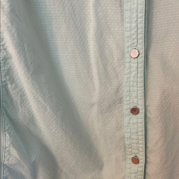 Croft & Barrow  3/4 Sleeve Aqua Textured Shirt - Picture 5 of 7